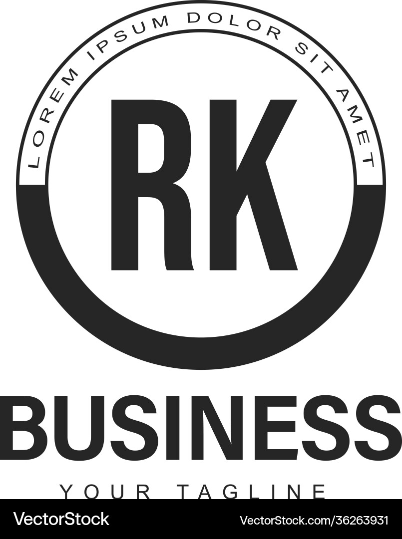 Rk initial a logo design with abstract style Rk initial a logo design with abstract style vector image