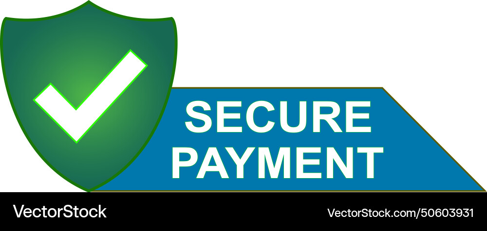 Secure payment shield badge label Secure payment shield badge label vector image