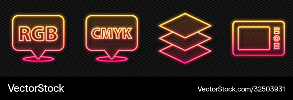 Set line layers speech bubble with rgb and cmyk Set line layers speech bubble with rgb and cmyk vector image