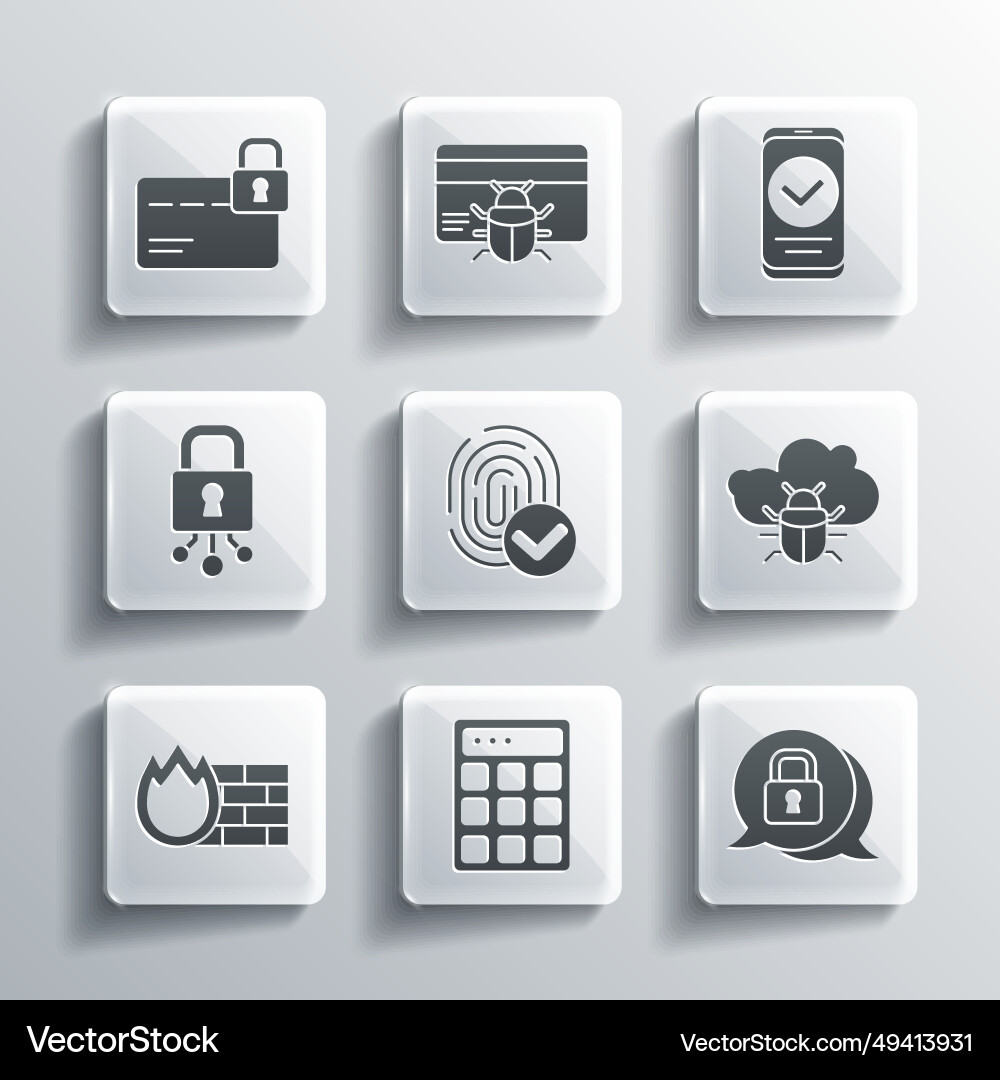 Set password protection cyber security system bug Set password protection cyber security system bug vector image