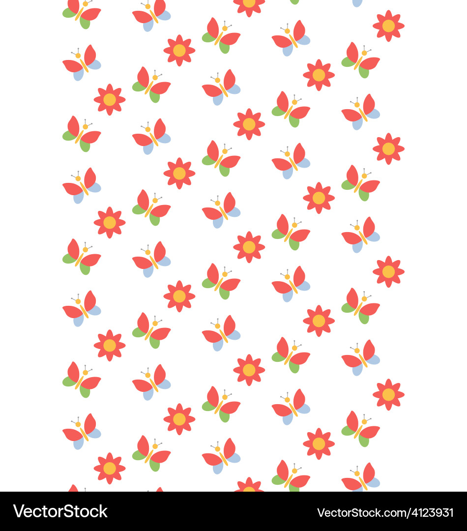 Spring seamless pattern with butterflies vector image