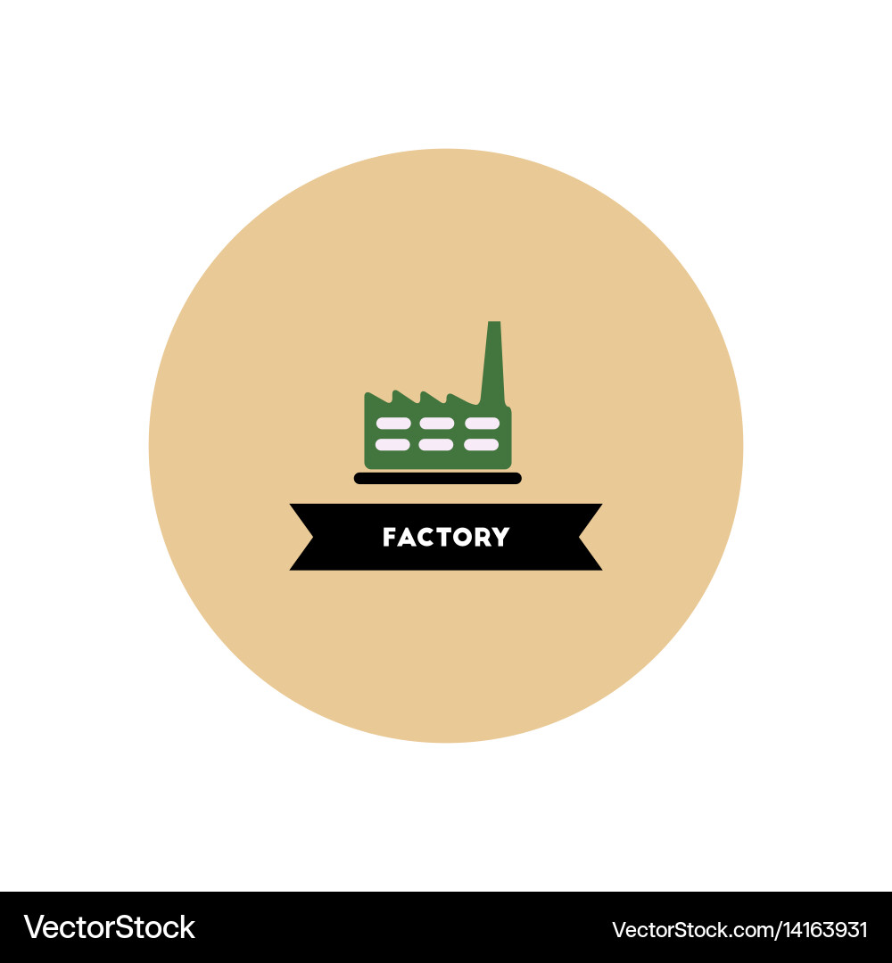 Stylish icon in color circle building factory vector image