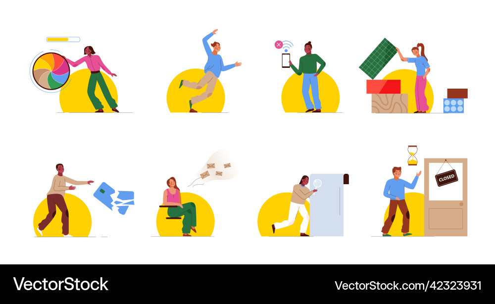 Template designs empty states for mobile app pages Vector Image