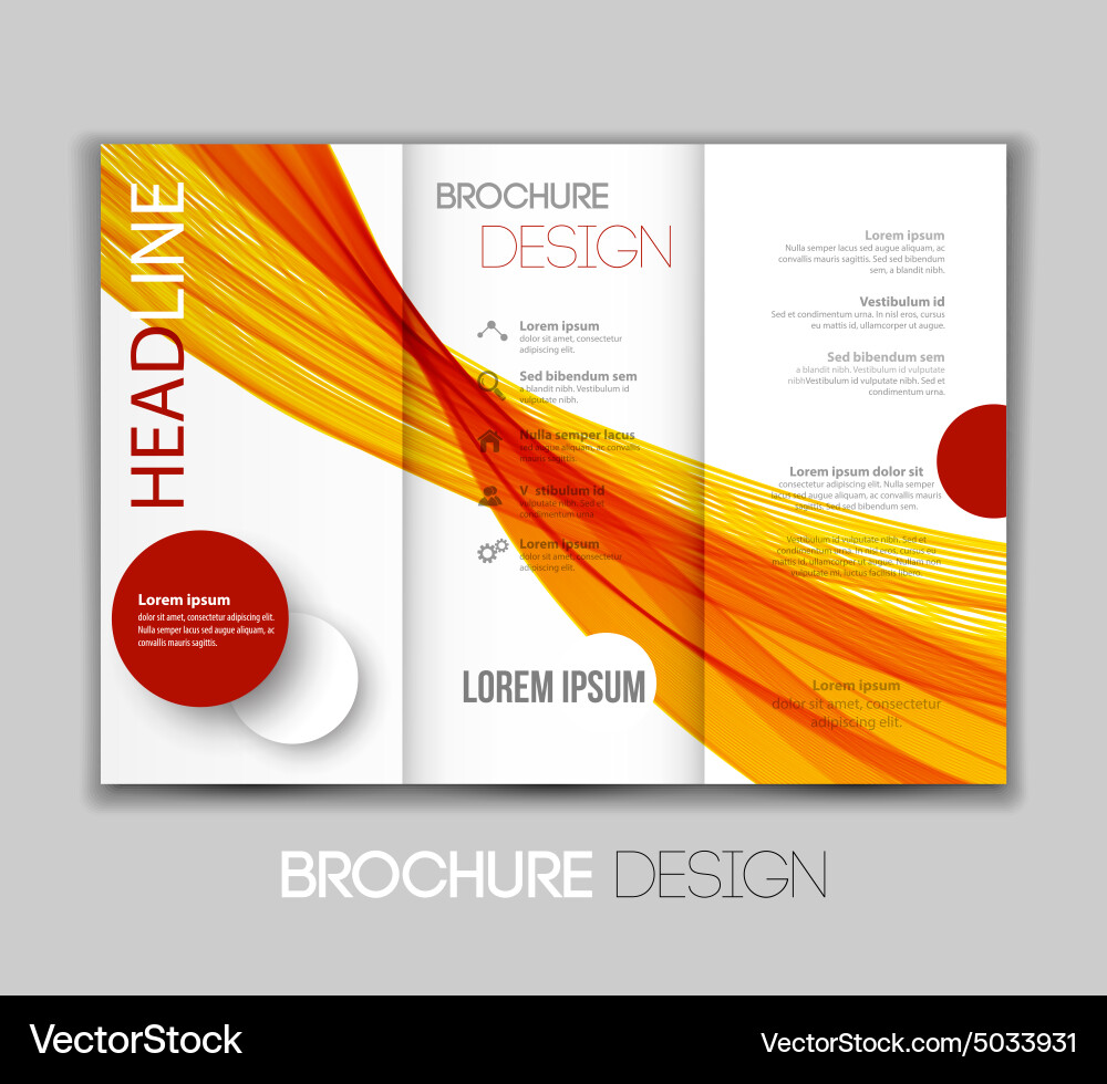 Template leaflet design with color lines Vector Image