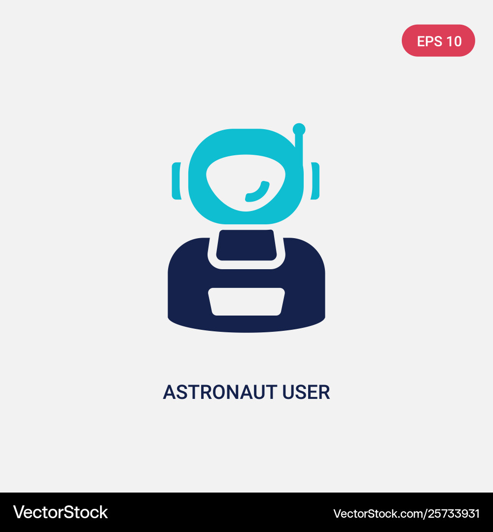 Two color astronaut user icon from astronomy Vector Image