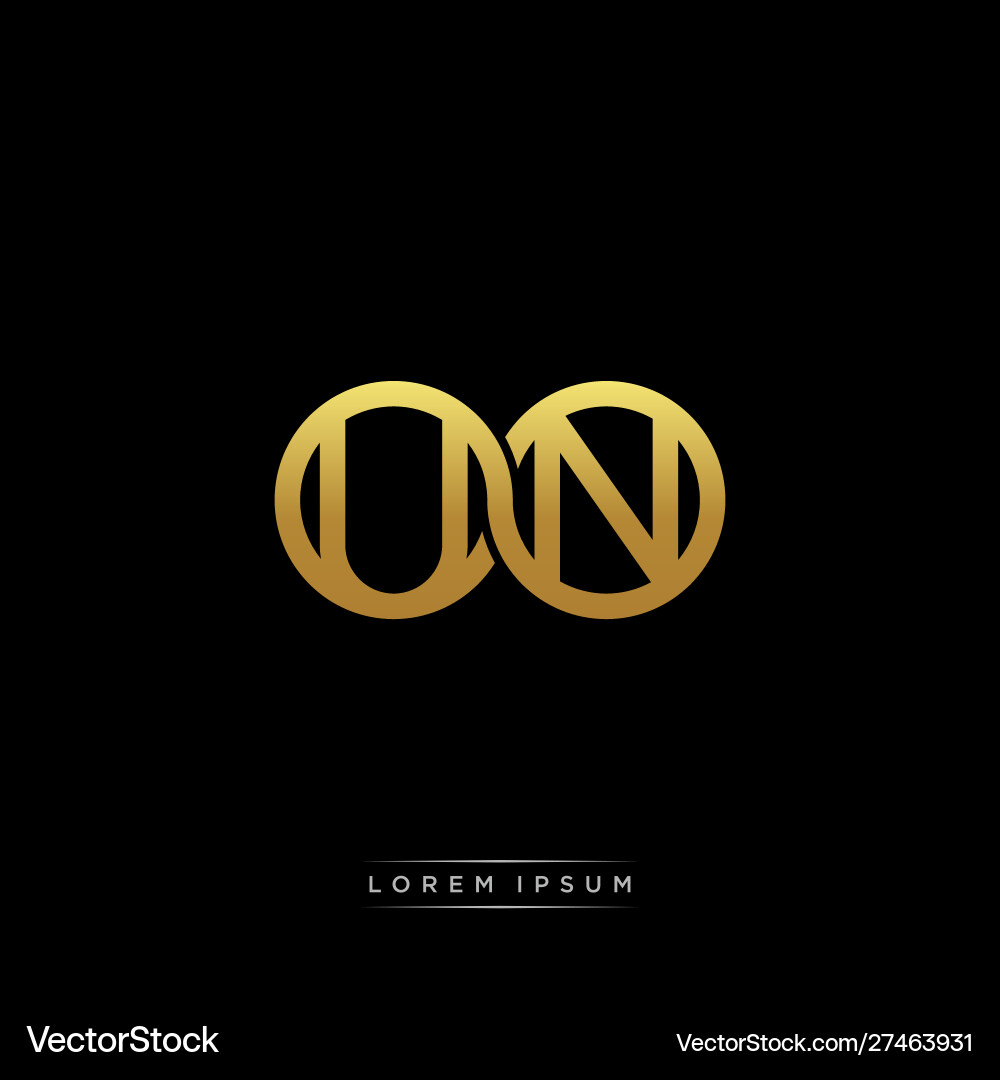 Un initial letter linked circle capital monogram Un initial letter linked circle capital monogram Vector Image
