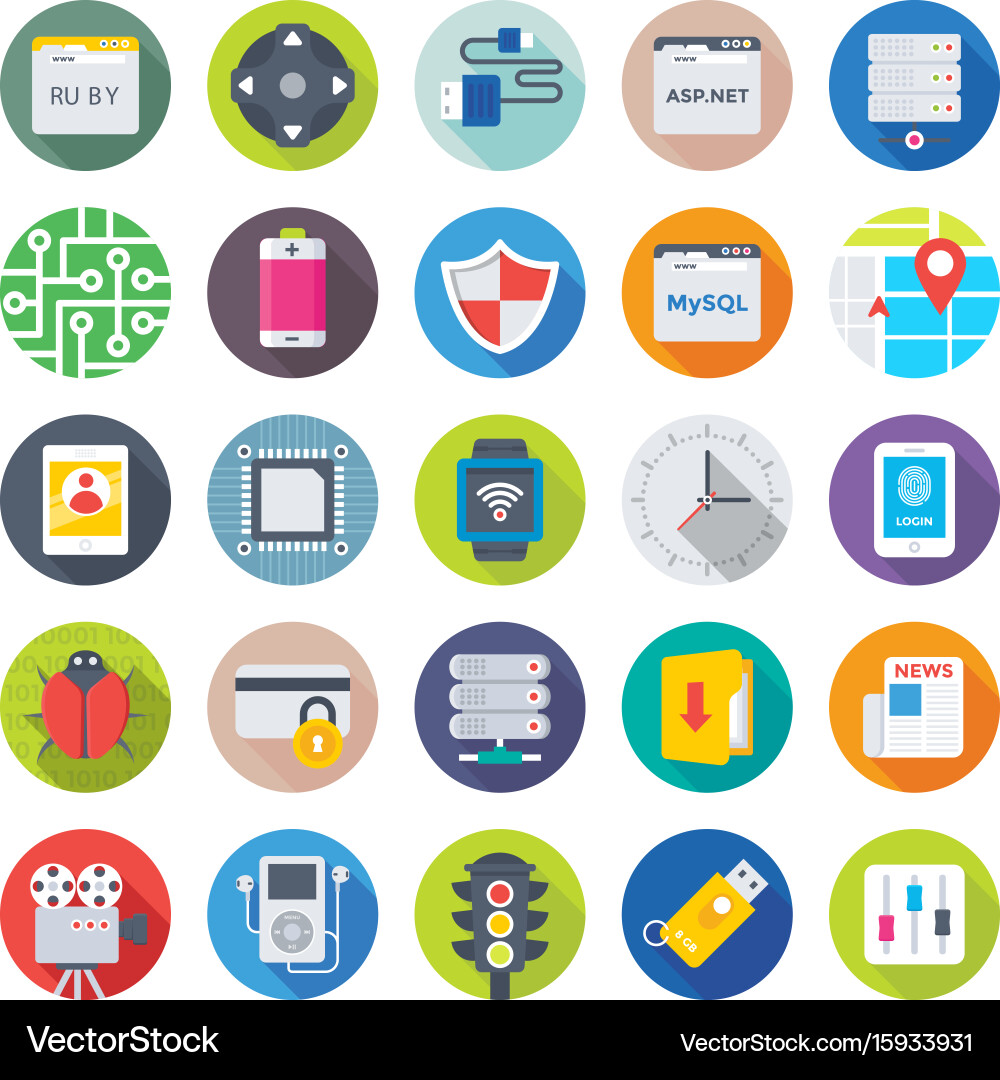 Web design and development icons 6 vector image
