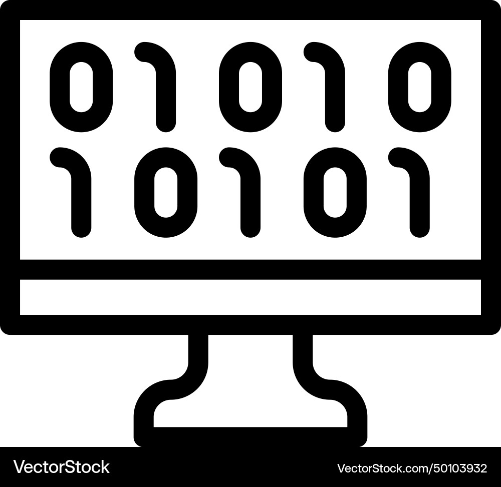 Binary code digitalization business icon Binary code digitalization business icon Vector Image