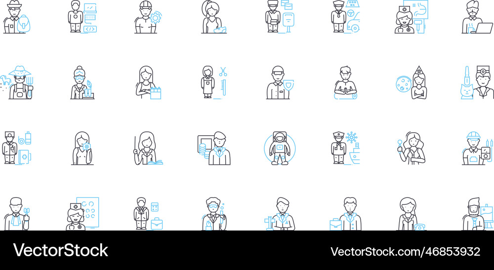 Career choices linear icons set vocation Career choices linear icons set vocation Vector Image