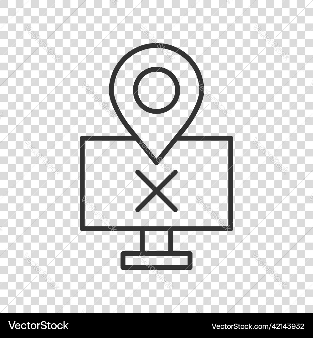 Computer navigation icon in flat style monitor Computer navigation icon in flat style monitor vector image