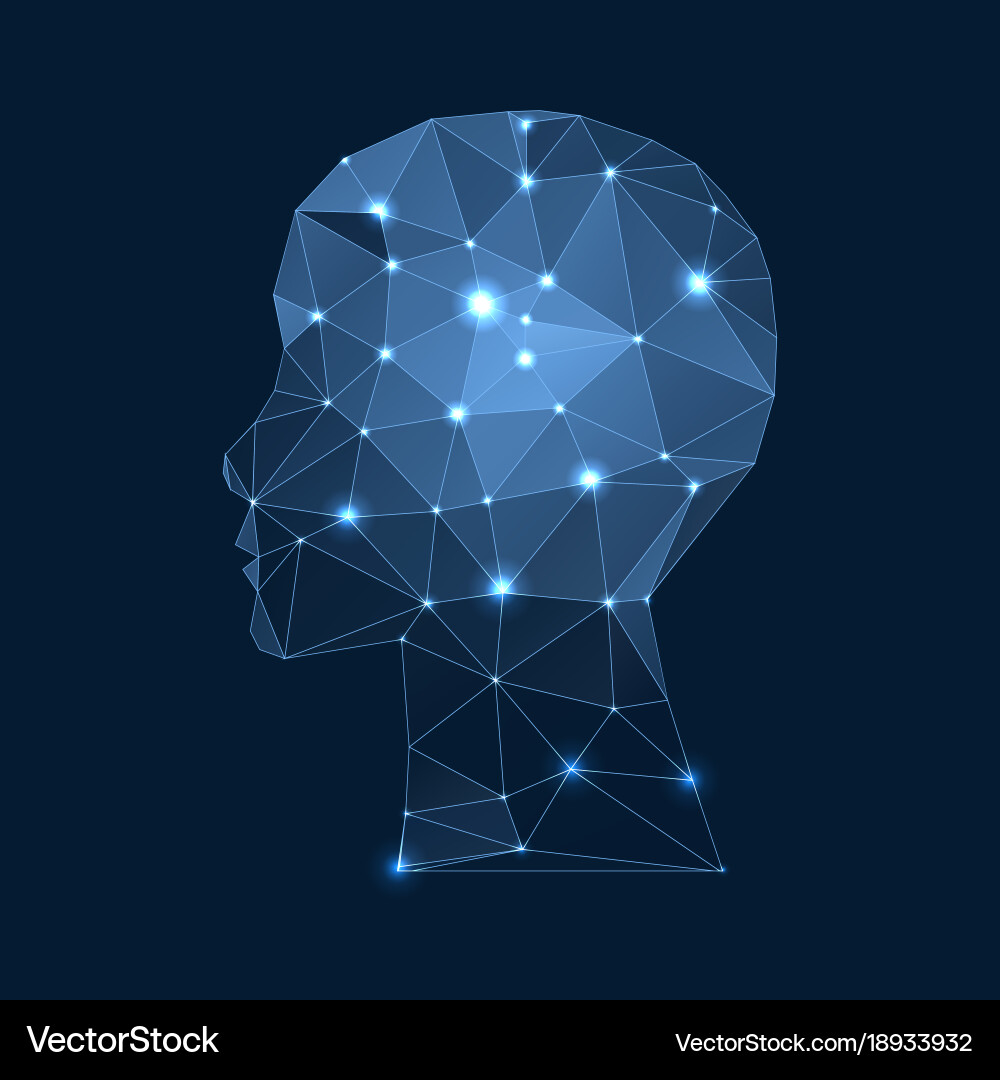 Creative concept background with triangular grid vector image