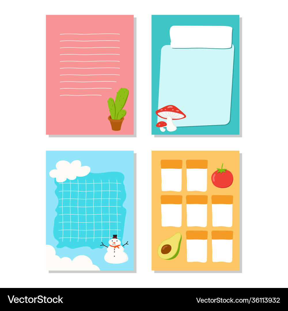 Cute note paper design Royalty Free Vector Image