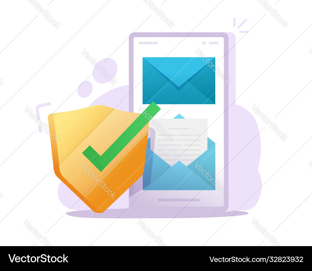 Email document secure mobile phone communication Email document secure mobile phone communication vector image
