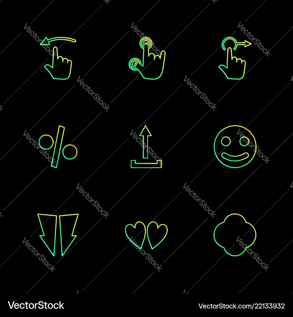 Emoji upload percentage hands pointer arrows vector image
