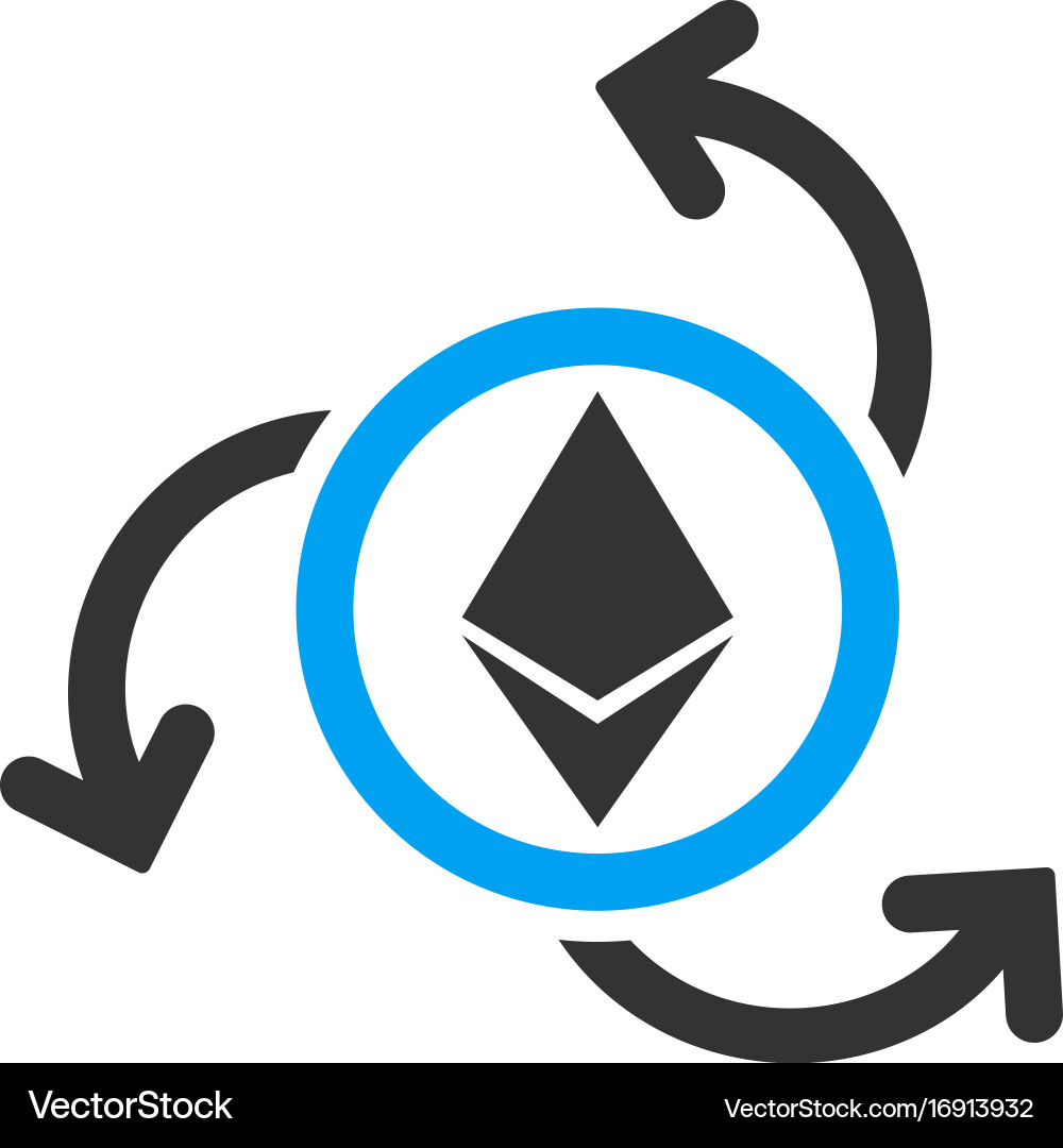 Ethereum source swirl flat icon vector image