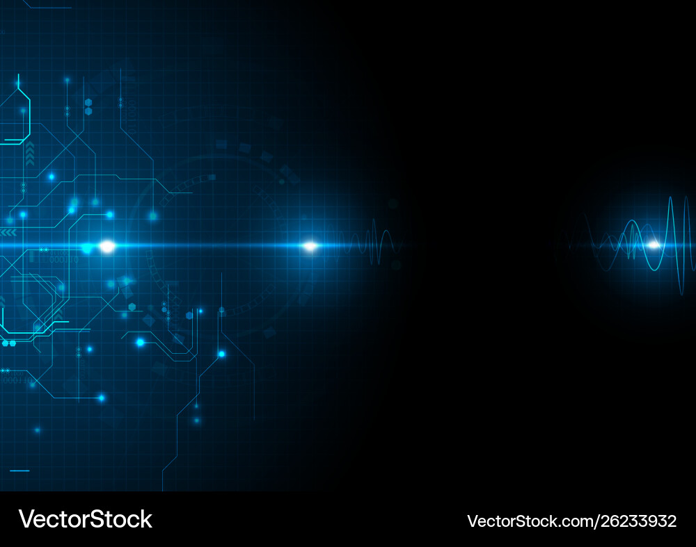 Futuristic Digital Circuit Network Vector Image