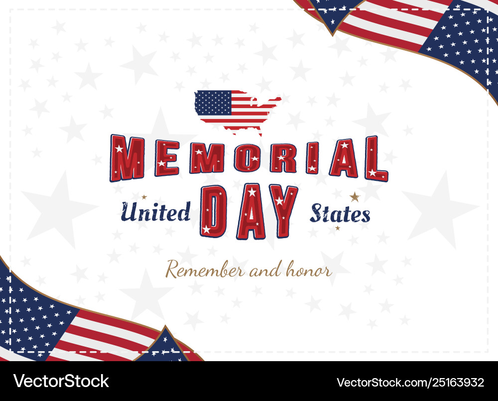Happy memorial day greeting card with original Happy memorial day greeting card with original vector image