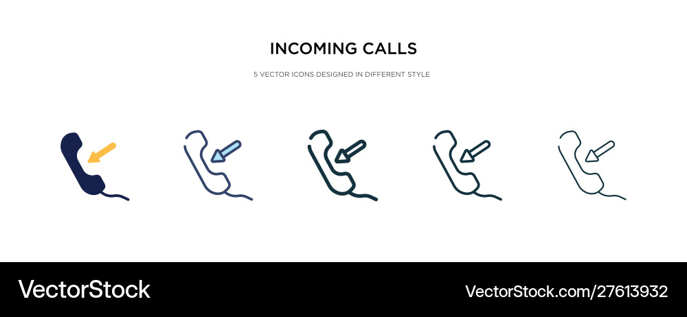 Incoming calls icon in different style two Incoming calls icon in different style two vector image