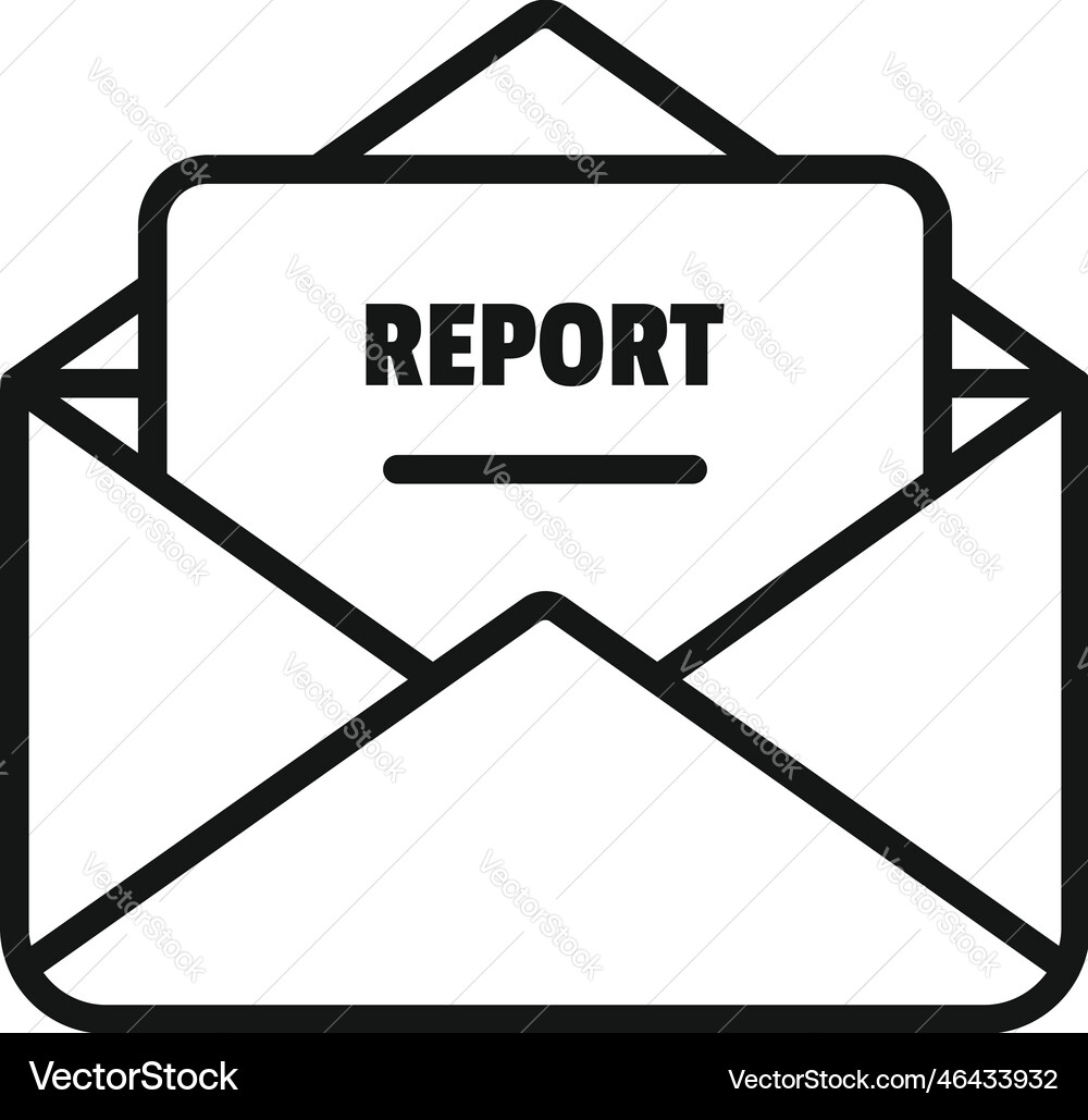 Mail report icon outline document data Mail report icon outline document data vector image