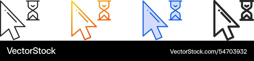 Pointer iconthin linear gradient blue stroke Vector Image