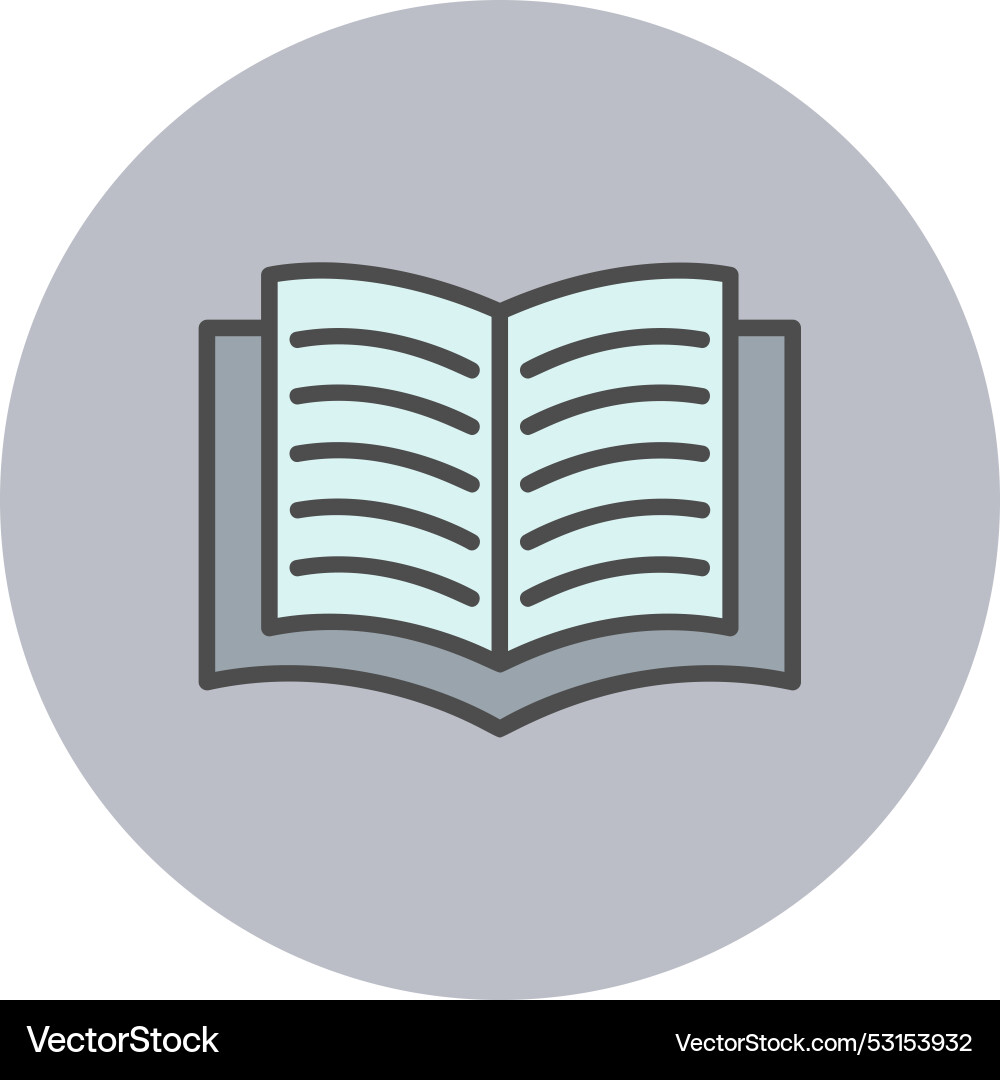 Reading line filled circle icon Vector Image