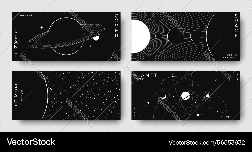 Set of abstract space horizontal backgrounds Set of abstract space horizontal backgrounds vector image