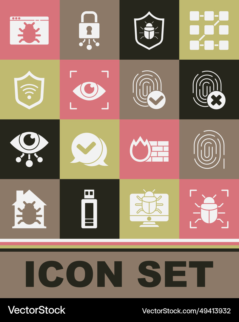 Set system bug fingerprint cancelled Set system bug fingerprint cancelled vector image