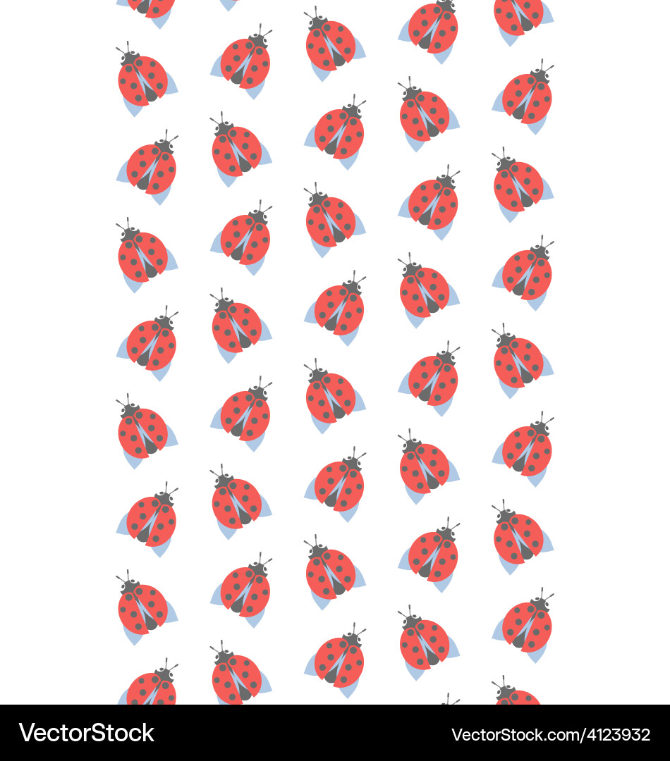 Spring seamless pattern with ladybugs isolated Vector Image