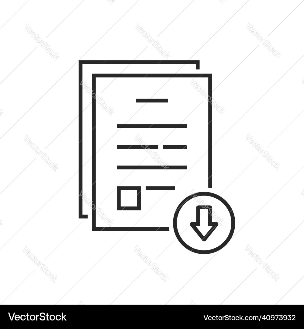 Thin line download pdf file like doc upload Thin line download pdf file like doc upload vector image