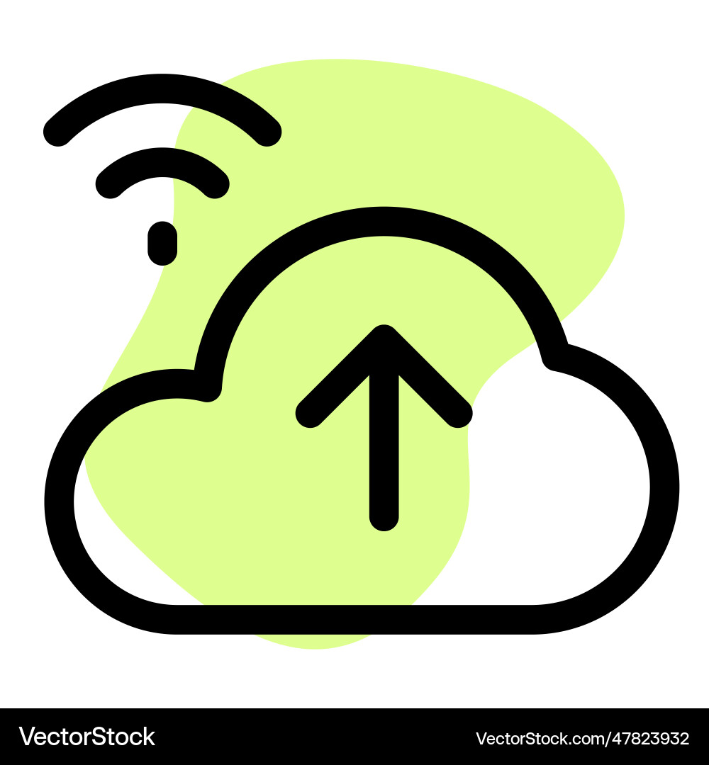Uploading data over wireless from cloud storage vector image