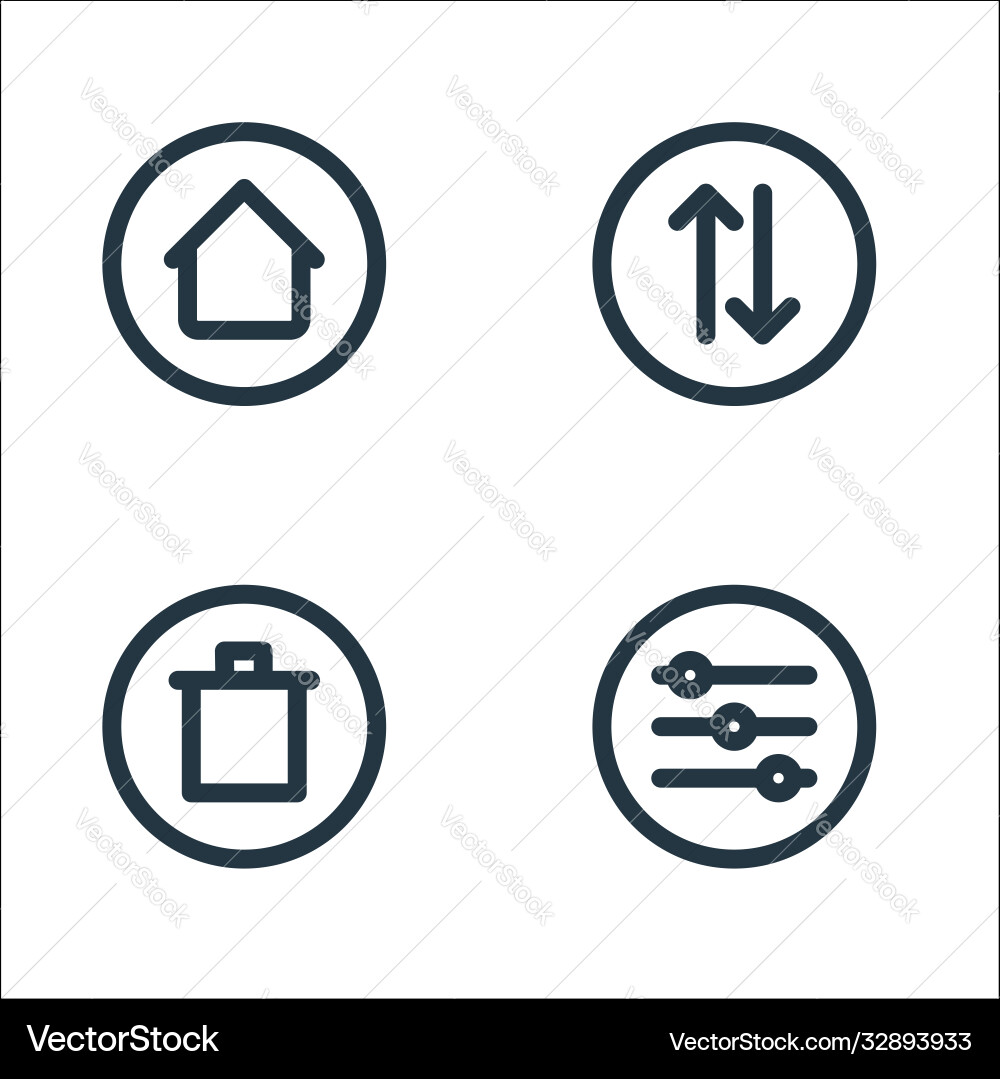 Basic ui line icons linear set Qualität Basic ui line icons linear set Qualität vektorbild