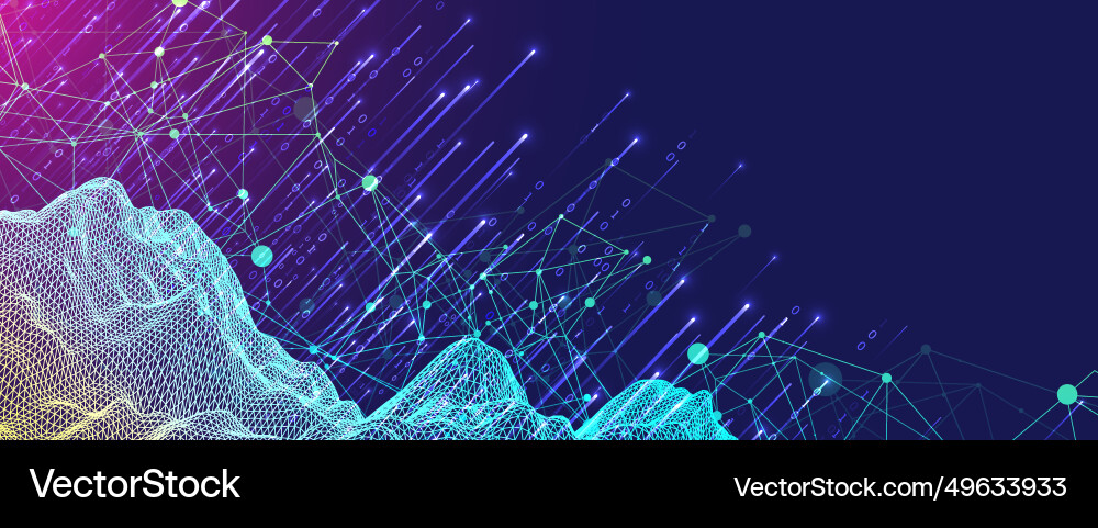 Big data abstract digital futuristic wireframe Big data abstract digital futuristic wireframe vector image