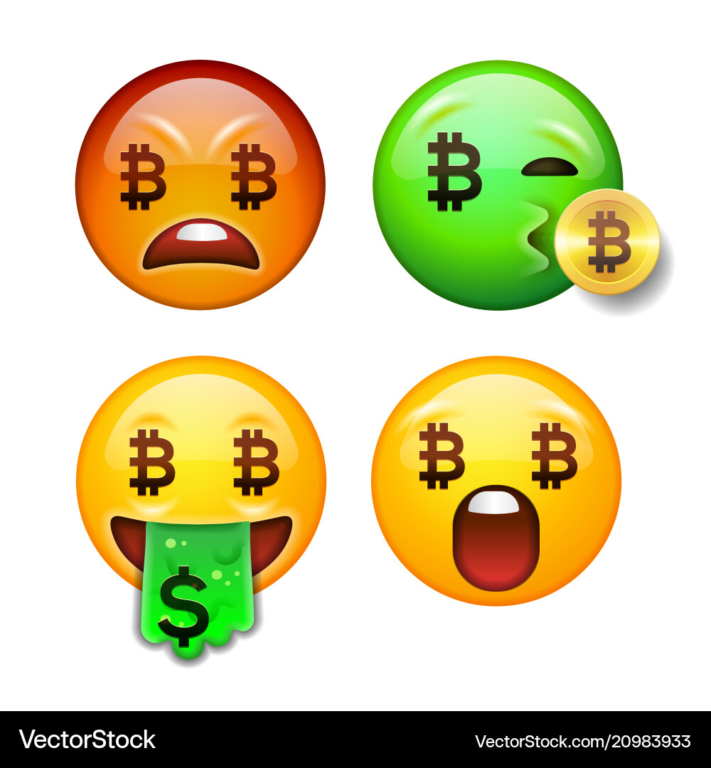 Bitcoin Emoji Set - Crypto Faces – Royalty-Free Vector | VectorStock