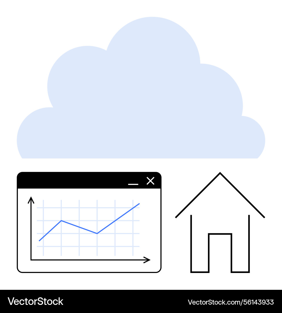 Cloud computing technology with graph analytics Cloud computing technology with graph analytics vector image