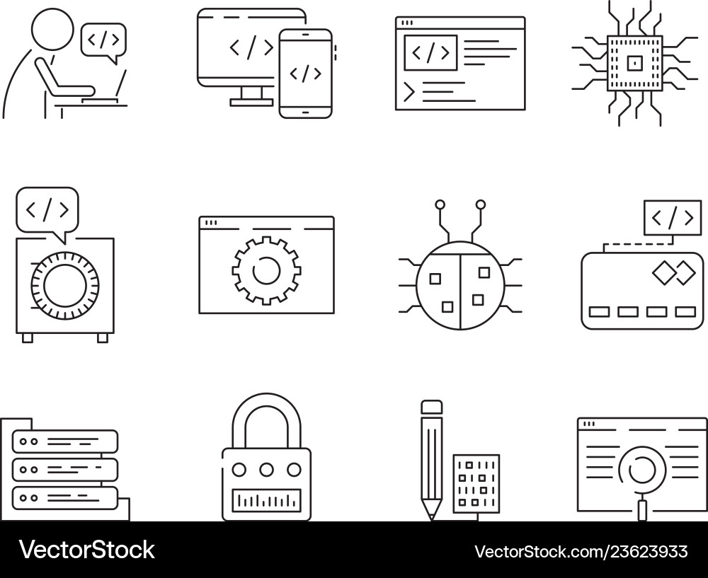 Coding & Development Icons vector image