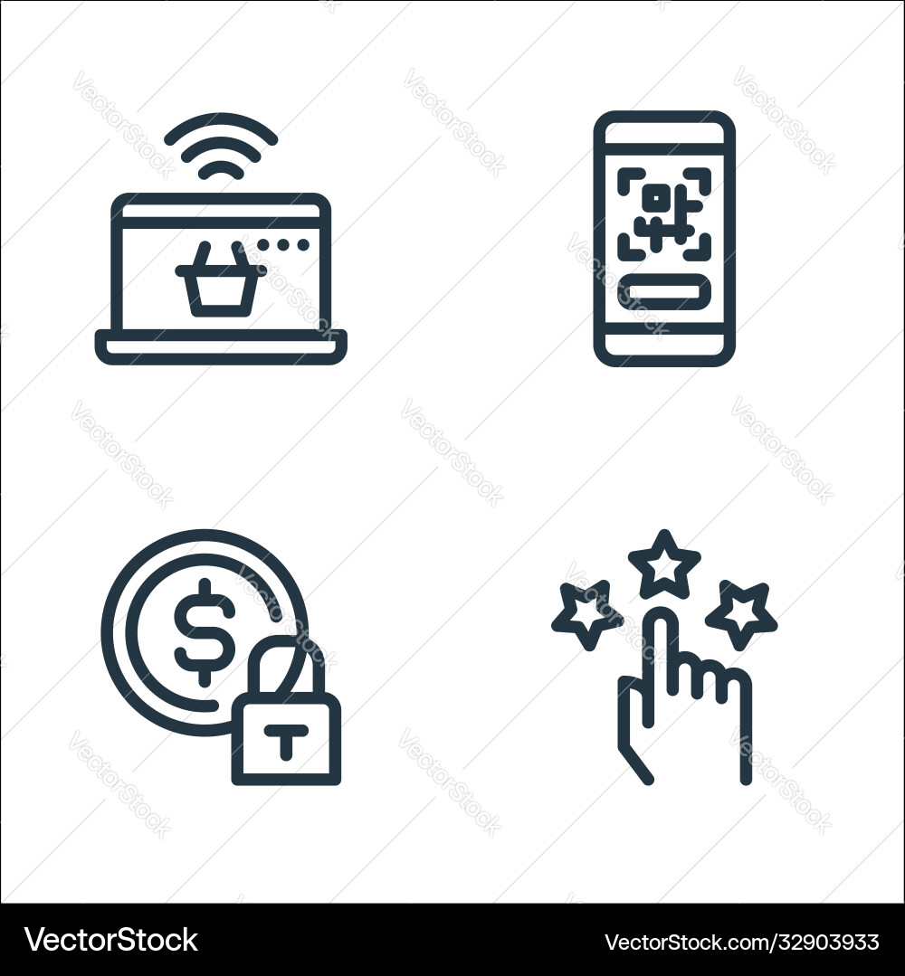 Ecommerce line icons linear set quality Ecommerce line icons linear set quality vector image