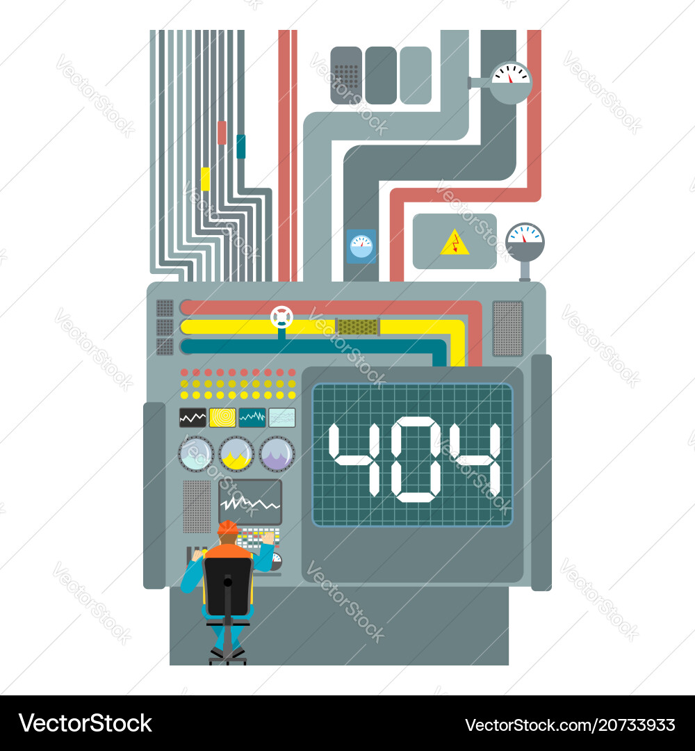Error 404 system production failure page Vector Image