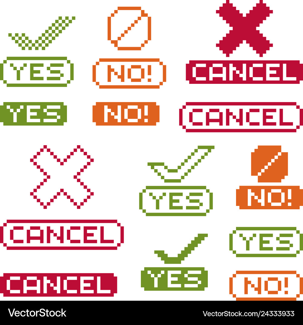 Flat 8 bit icons collection of simple geometric Flat 8 bit icons collection of simple geometric vector image