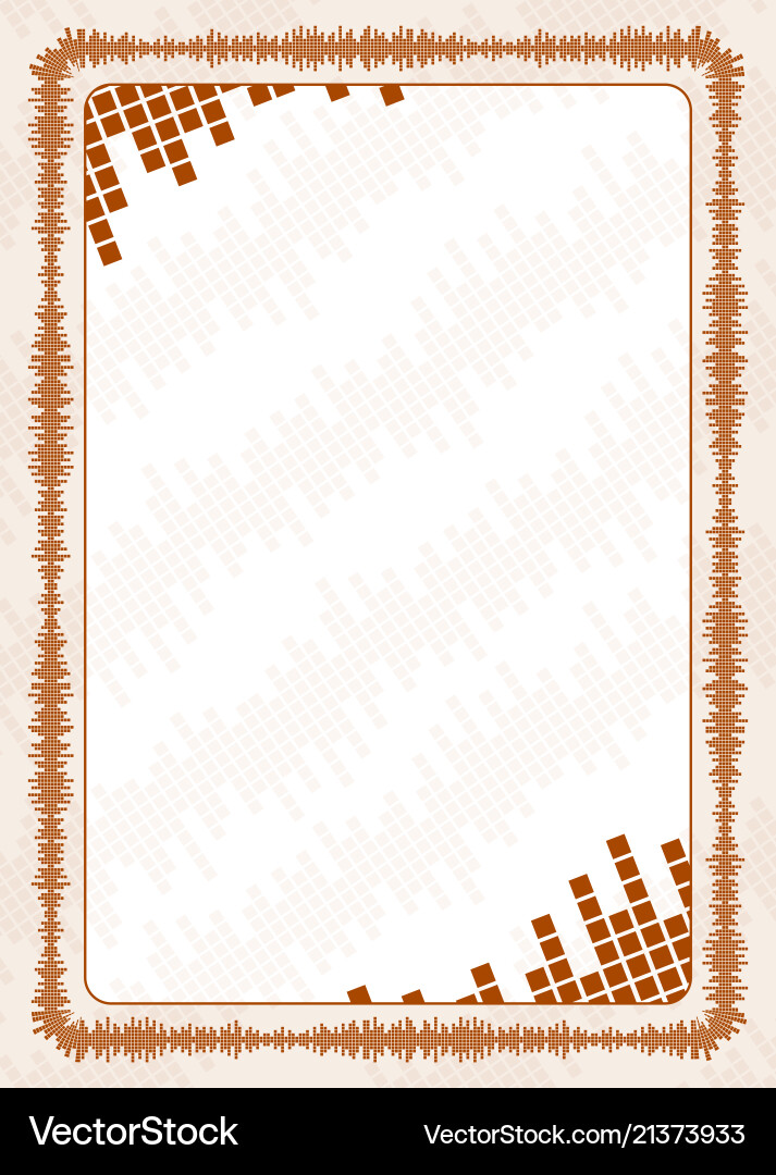 Frame and border with brown volume levels Frame and border with brown volume levels Vector Image