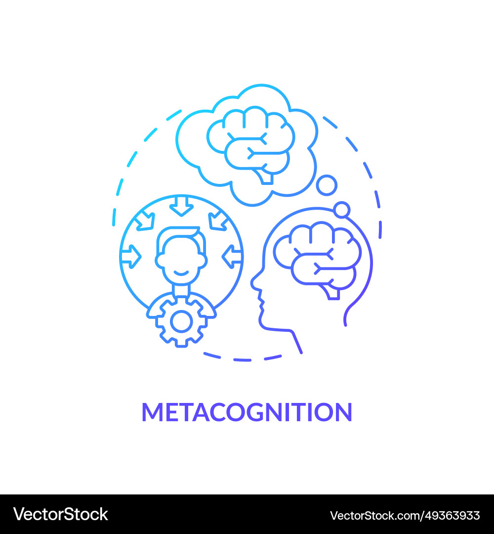 Gradient line icon metacognition concept Gradient line icon metacognition concept vector image