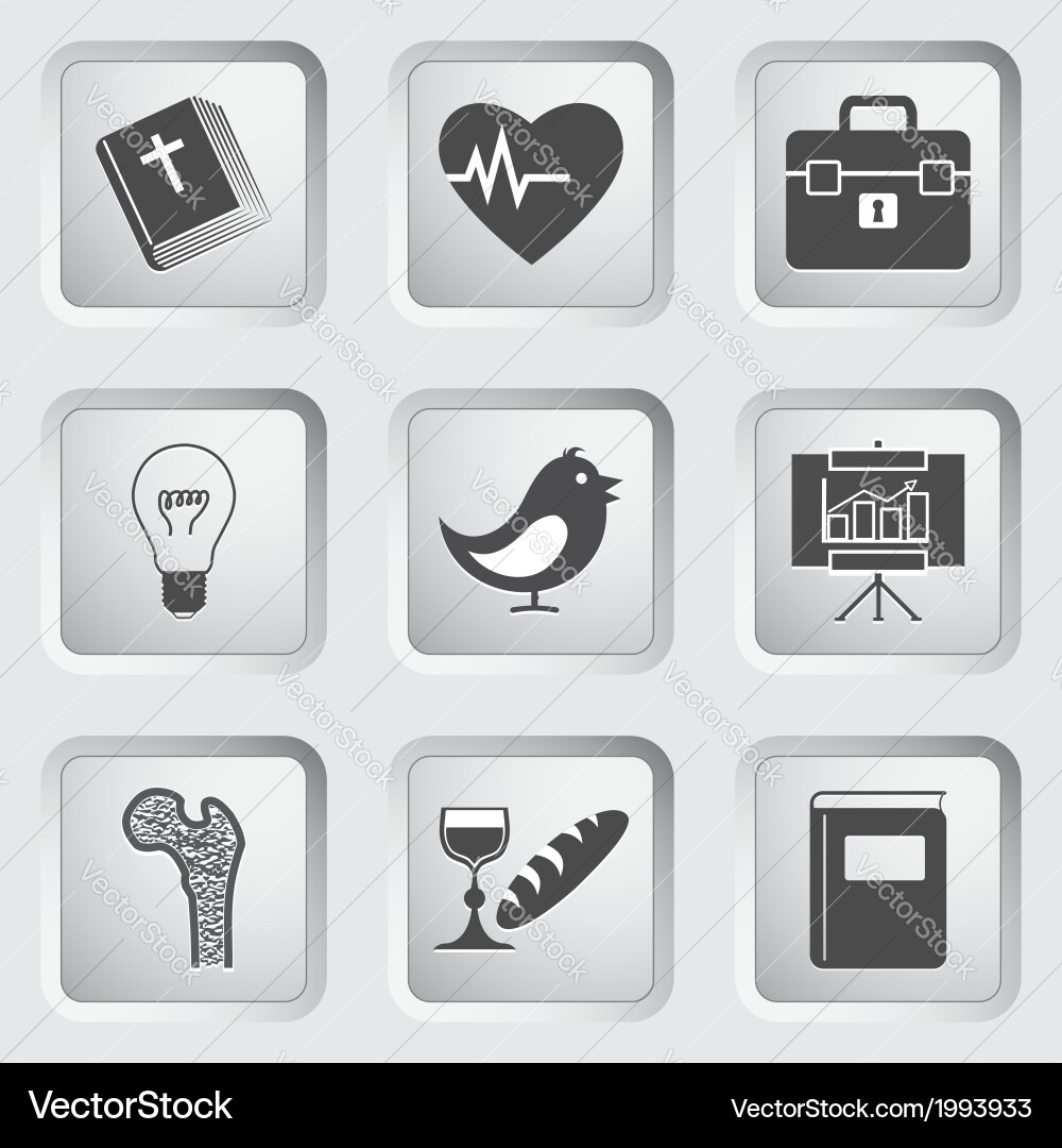Icons on the buttons for web design set 2 Vector Image