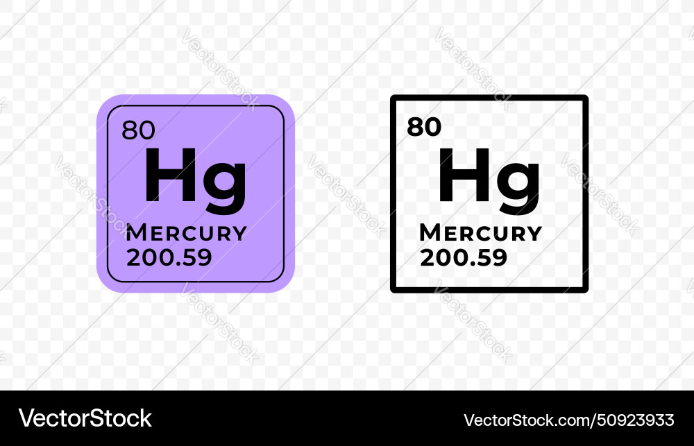 Mercury perdiodic table of elements design Mercury perdiodic table of elements design vector image