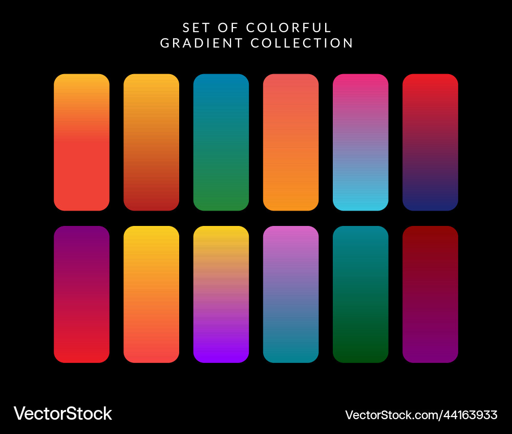 Modern basic color gradient background set vector image