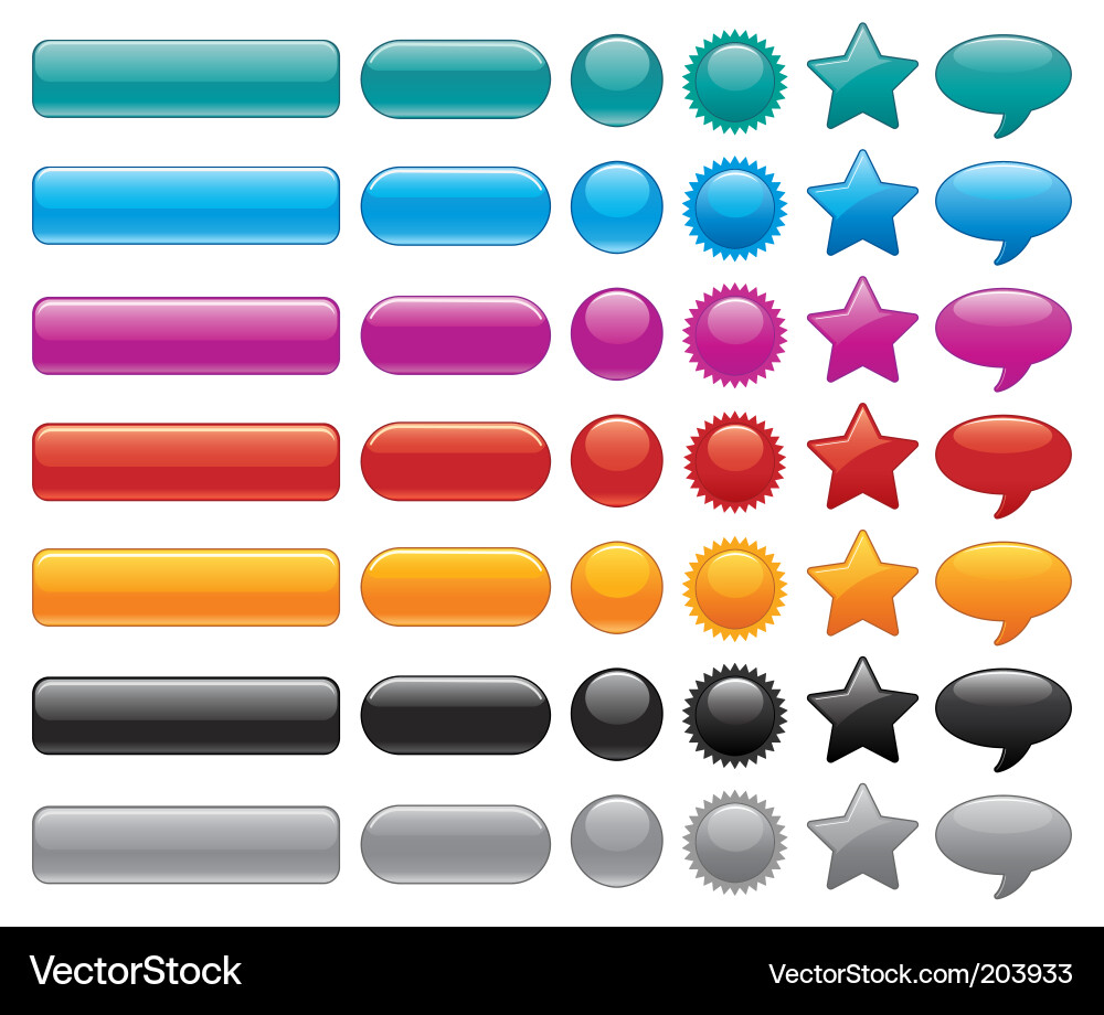 Modern Button Set vector image