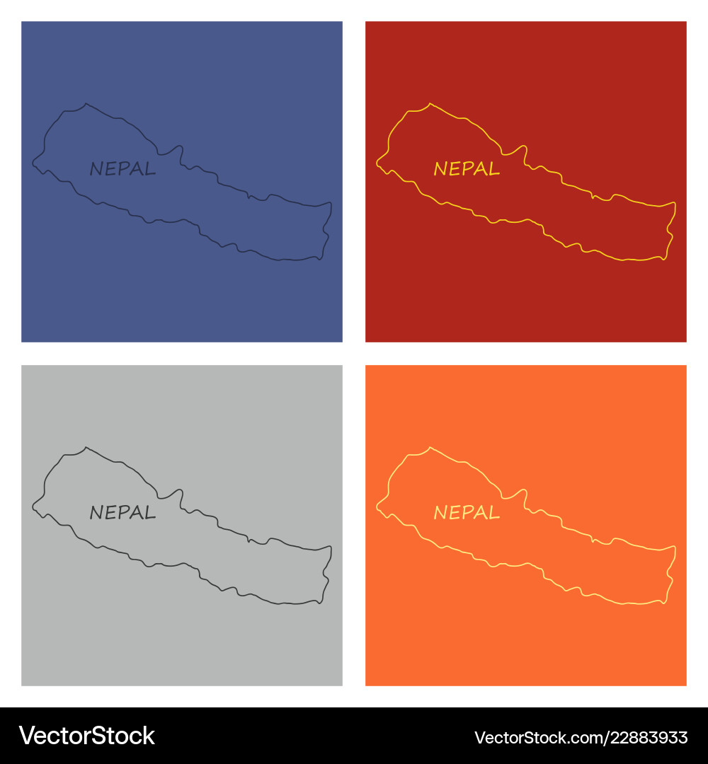 Nepal map with shadow effect vector image