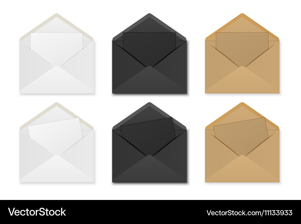 Paper envelopes with sheets Vector Image