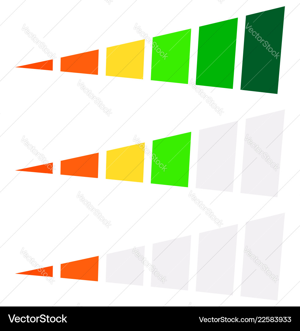 Progress bar level indicator in perspective Progress bar level indicator in perspective Vector Image
