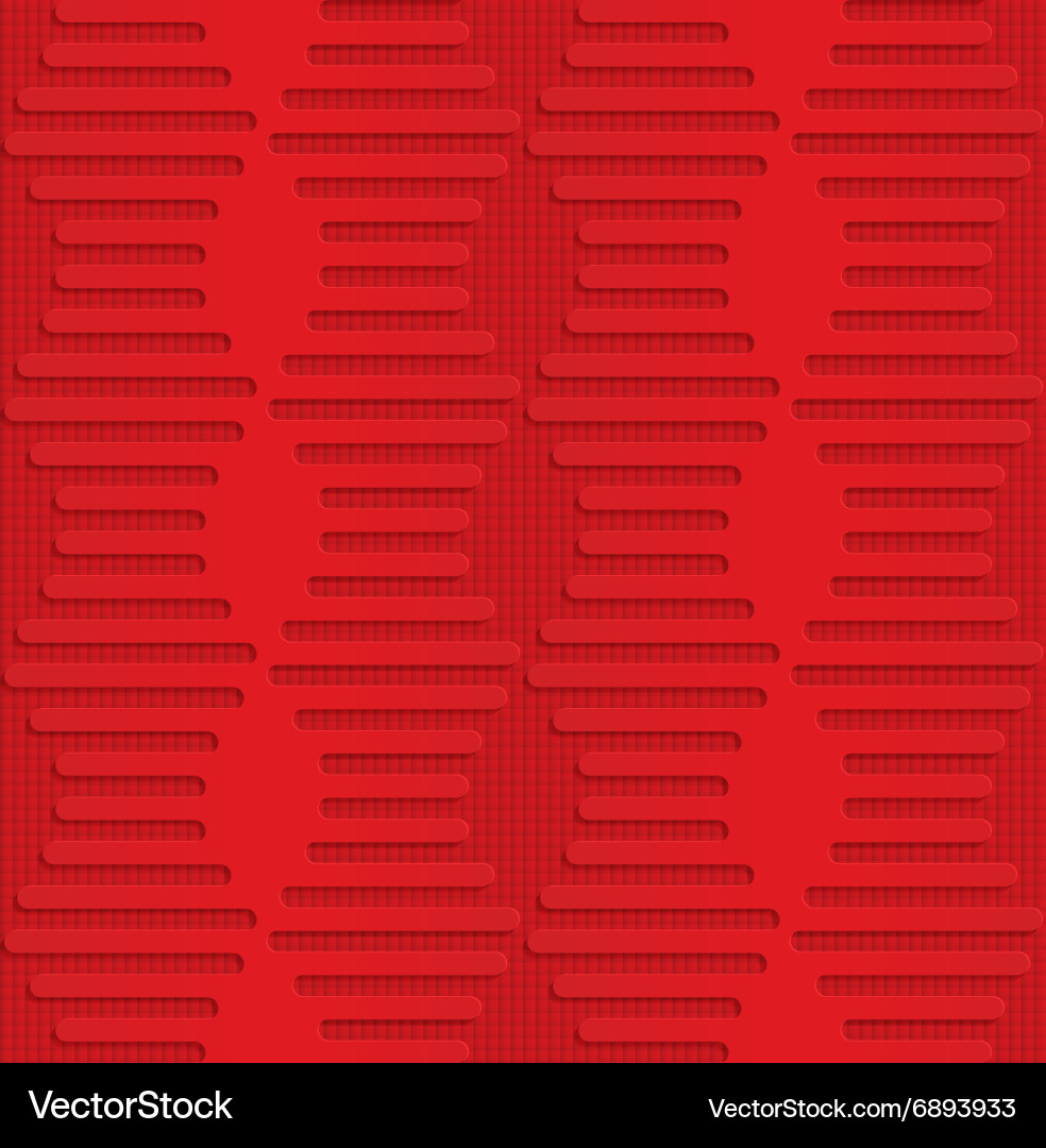 Red hexagonal waves on checkered background Vector Image