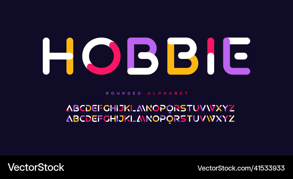 Rounded Sans Serif Alphabet Set Vector Image