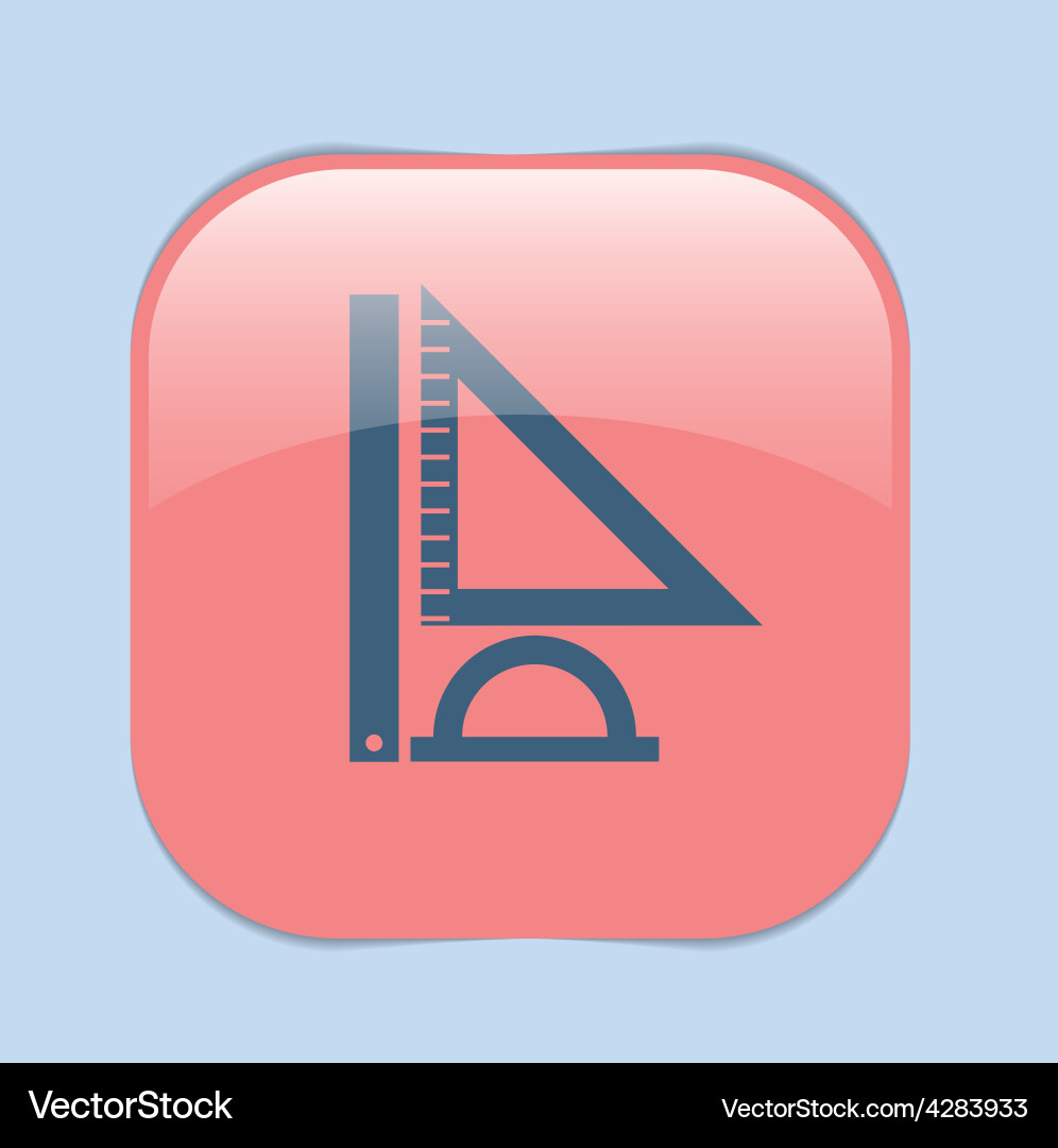 Ruler protractor triangle symbol of geometry vector image